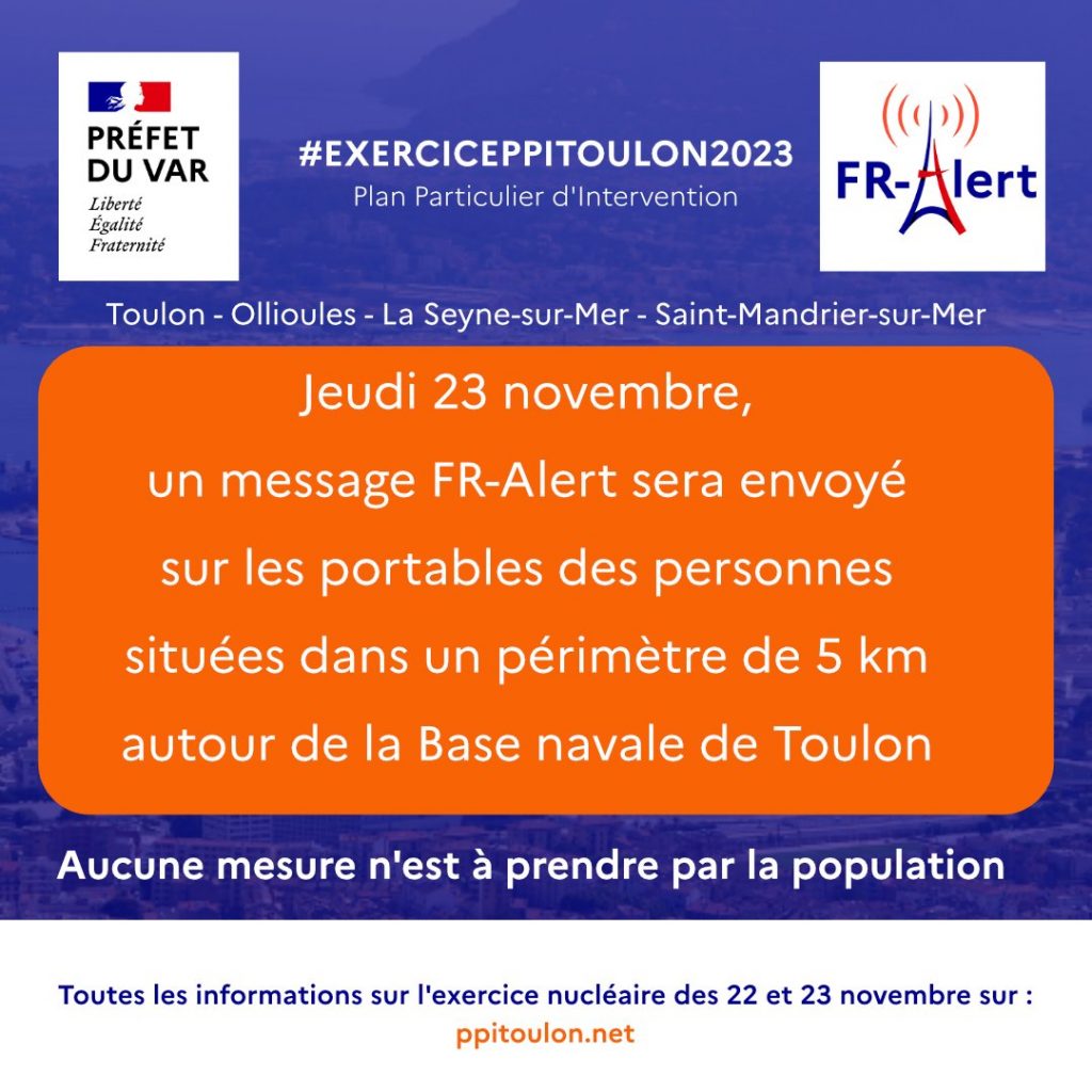 Essai de #FRAlert  Notification de sécurité dans le Var