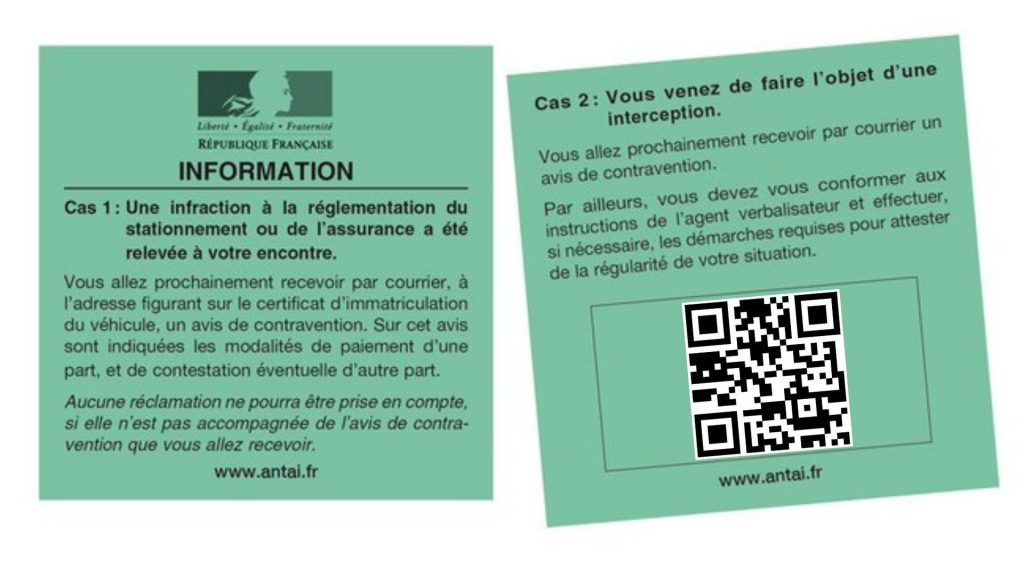 QR Code sur Contravention