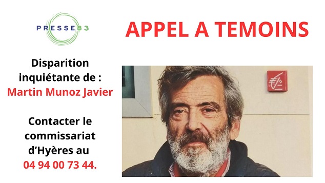 Homme disparu à Hyères: Martin Munoz Javier, 64 ans, vêtu d'une polaire noire et d'un polo rouge, marchant sur la plage.