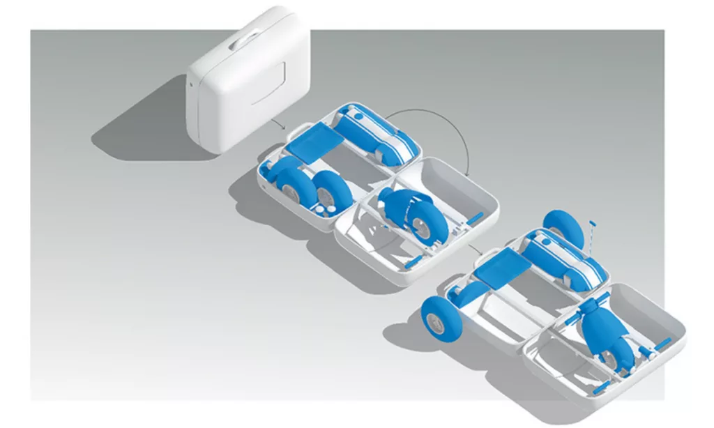 mazda l'étonnante voiture valise, une innovation qui roule !