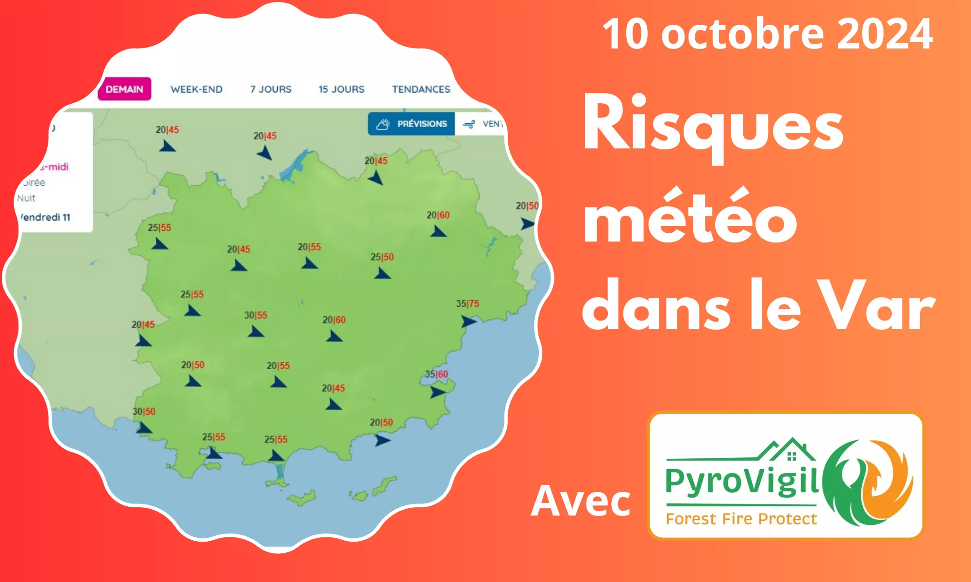 prévention des risques météo dans le var 10 octobre 2024