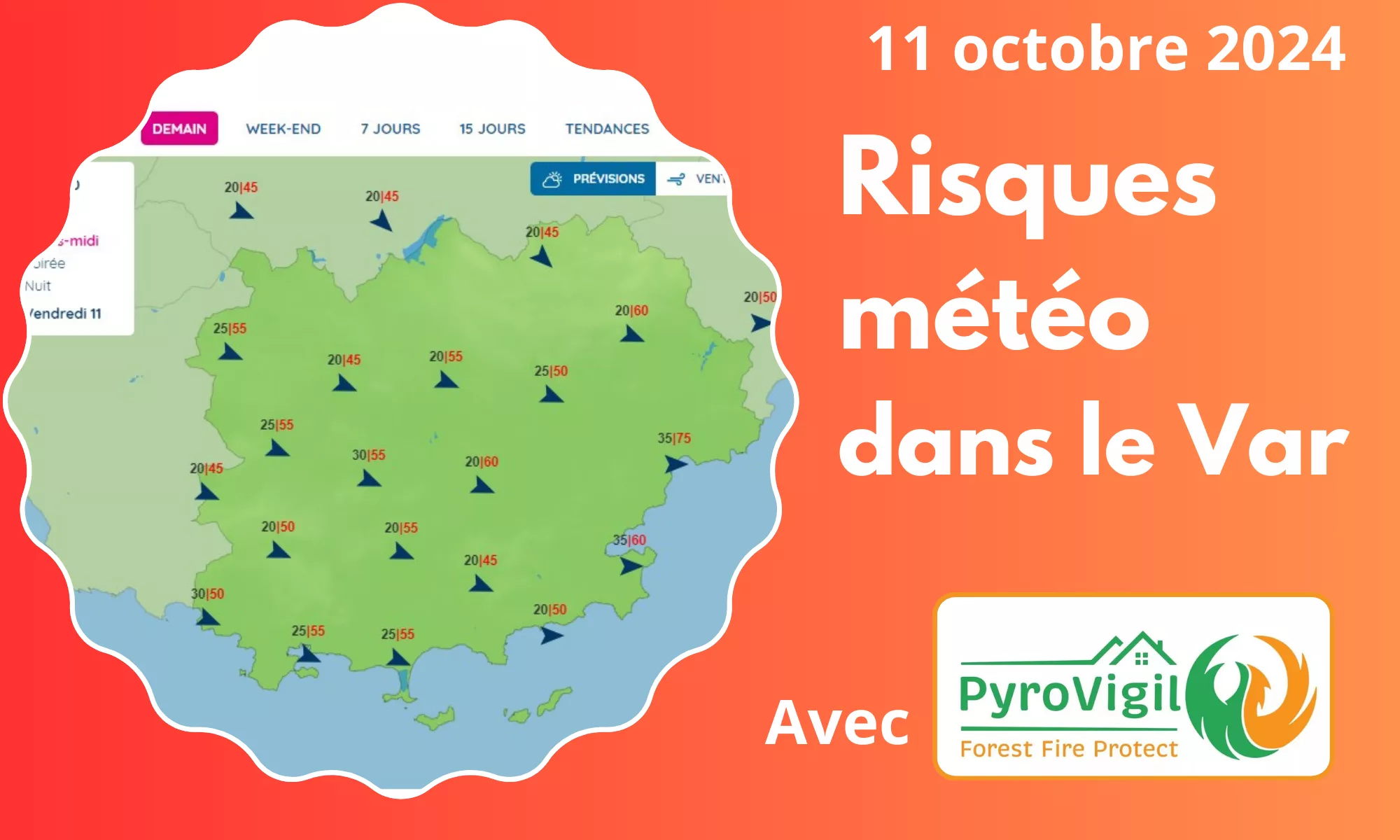 prévention des risques météo dans le var 11 octobre 2024