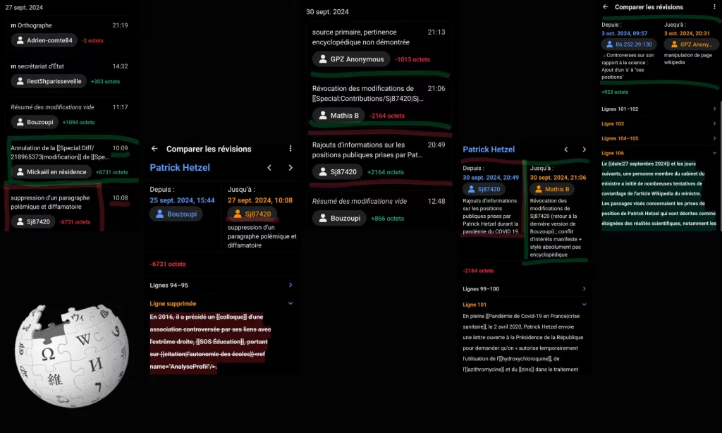 tentative de modification sur wikipédia patrick hetzel face à la polémique
