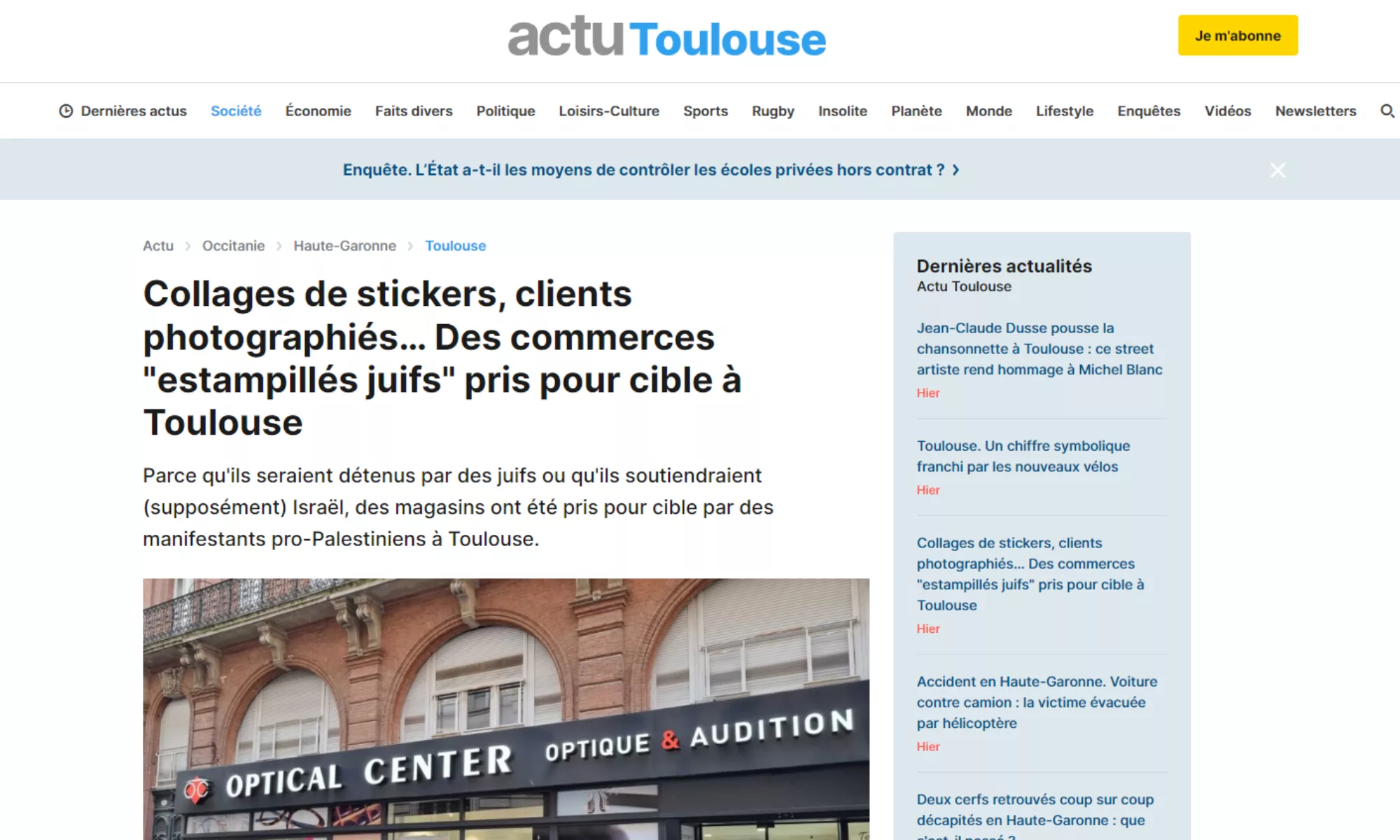 toulouse les commerces ciblés par des manifestants pro palestiniens, un retour inquiétant aux heures sombres