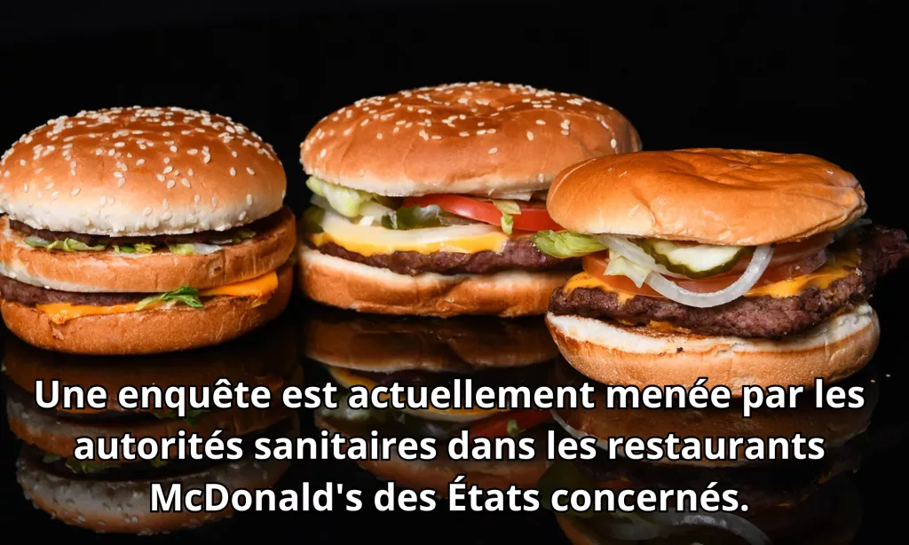 une enquête est actuellement menée par les autorités sanitaires dans les restaurants mcdonald's des États concernés.