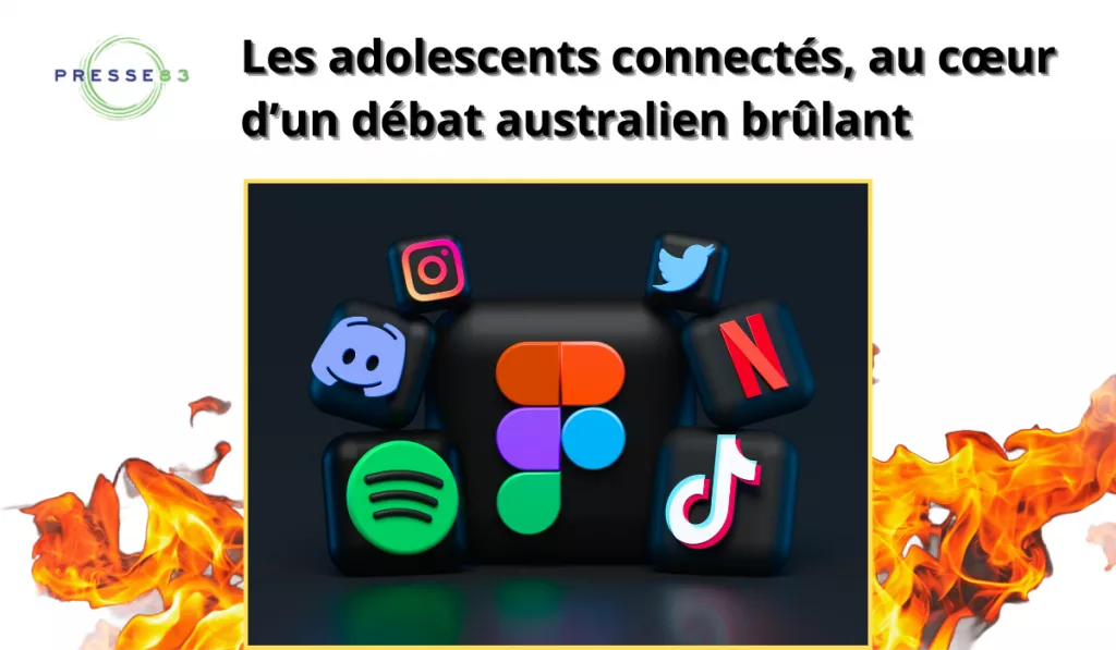 Des jeunes scrollant sur leurs téléphones, symboles d’une génération numérique confrontée à de nouvelles restrictions.