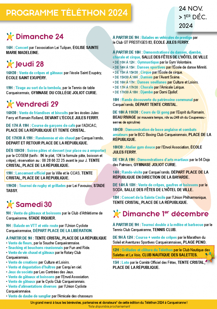 carqueiranne en soutien au téléthon