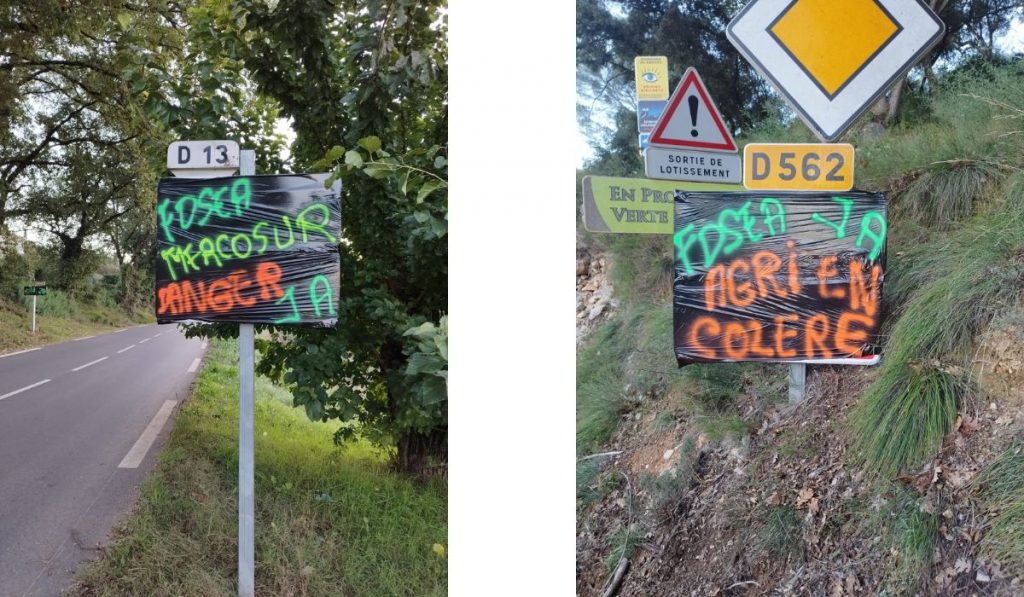 manifestation agricole au cannet des maures, 18 novembre 2024. les agriculteurs dénoncent des mesures gouvernementales insuffisantes.