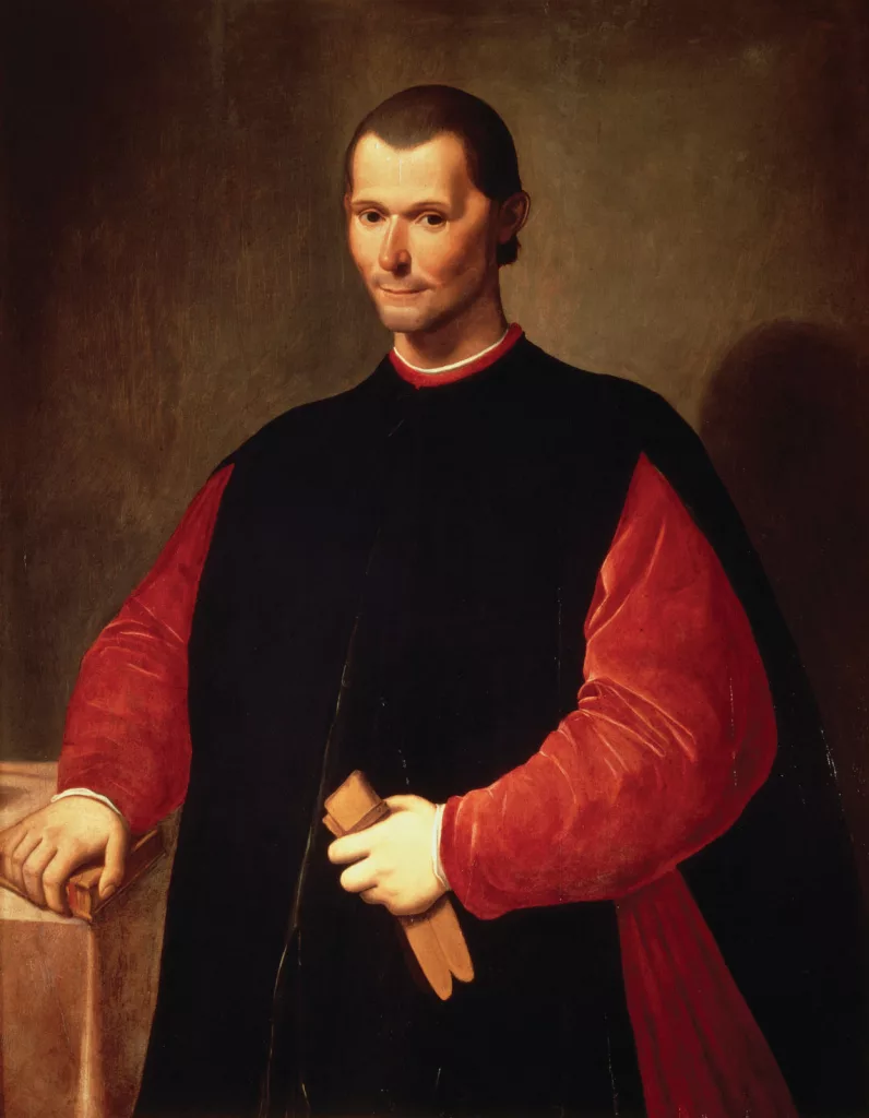 peinture représentant machiavel en tenue d'époque