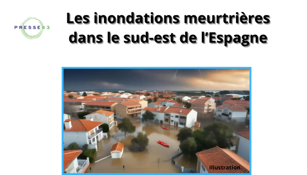vue aérienne des inondations en valence