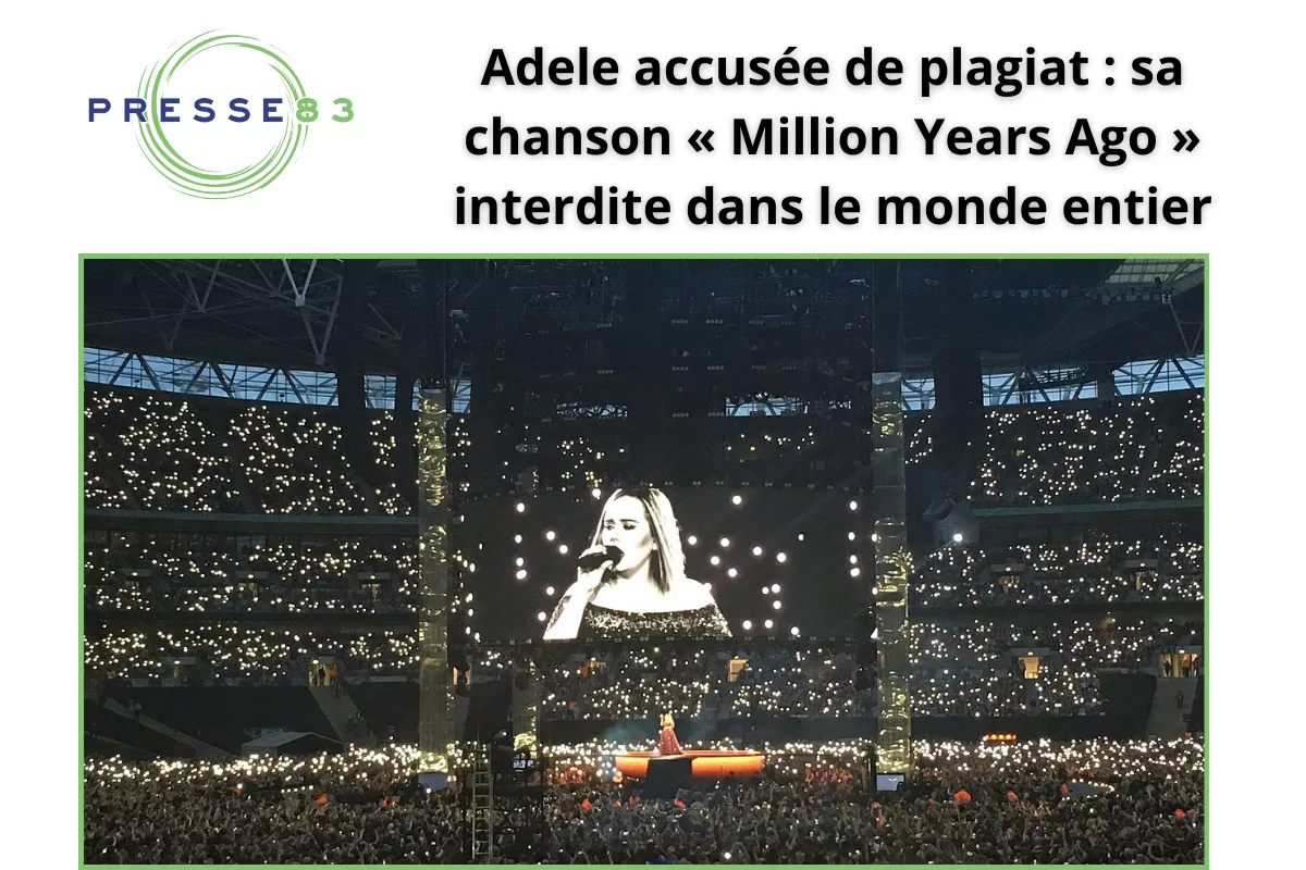 Adele sur scène, interprétant son morceau controversé.