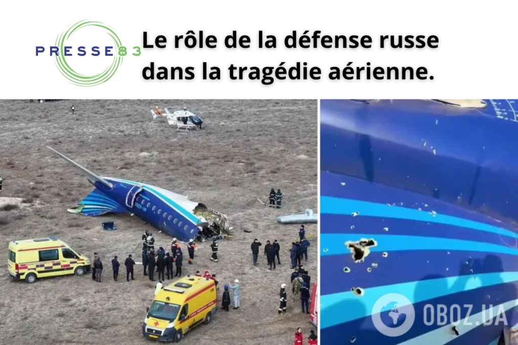 Épave de l'avion Embraer 190 près d'Aktau, Kazakhstan.