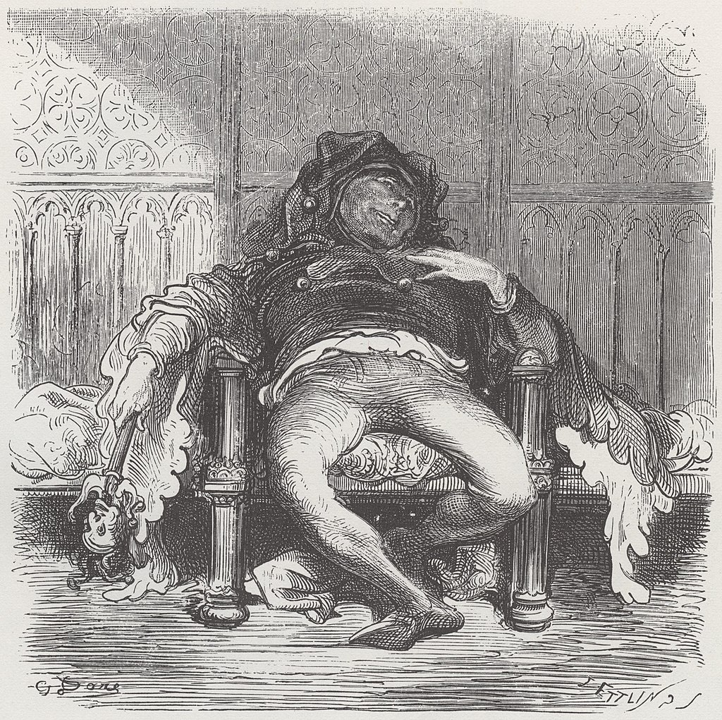 Illustration ancienne de bouffons à la cour des rois de France.