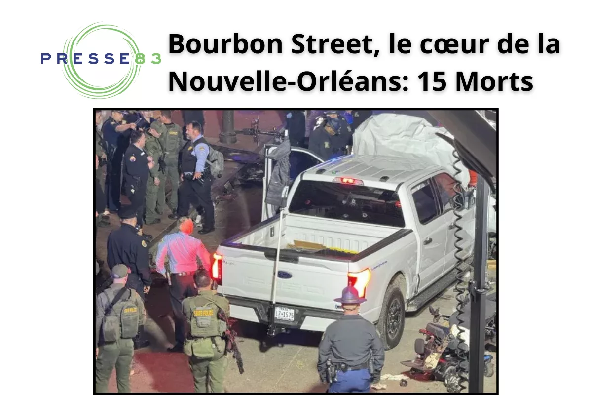 La scène de l’attaque à Bourbon Street en pleine investigation.