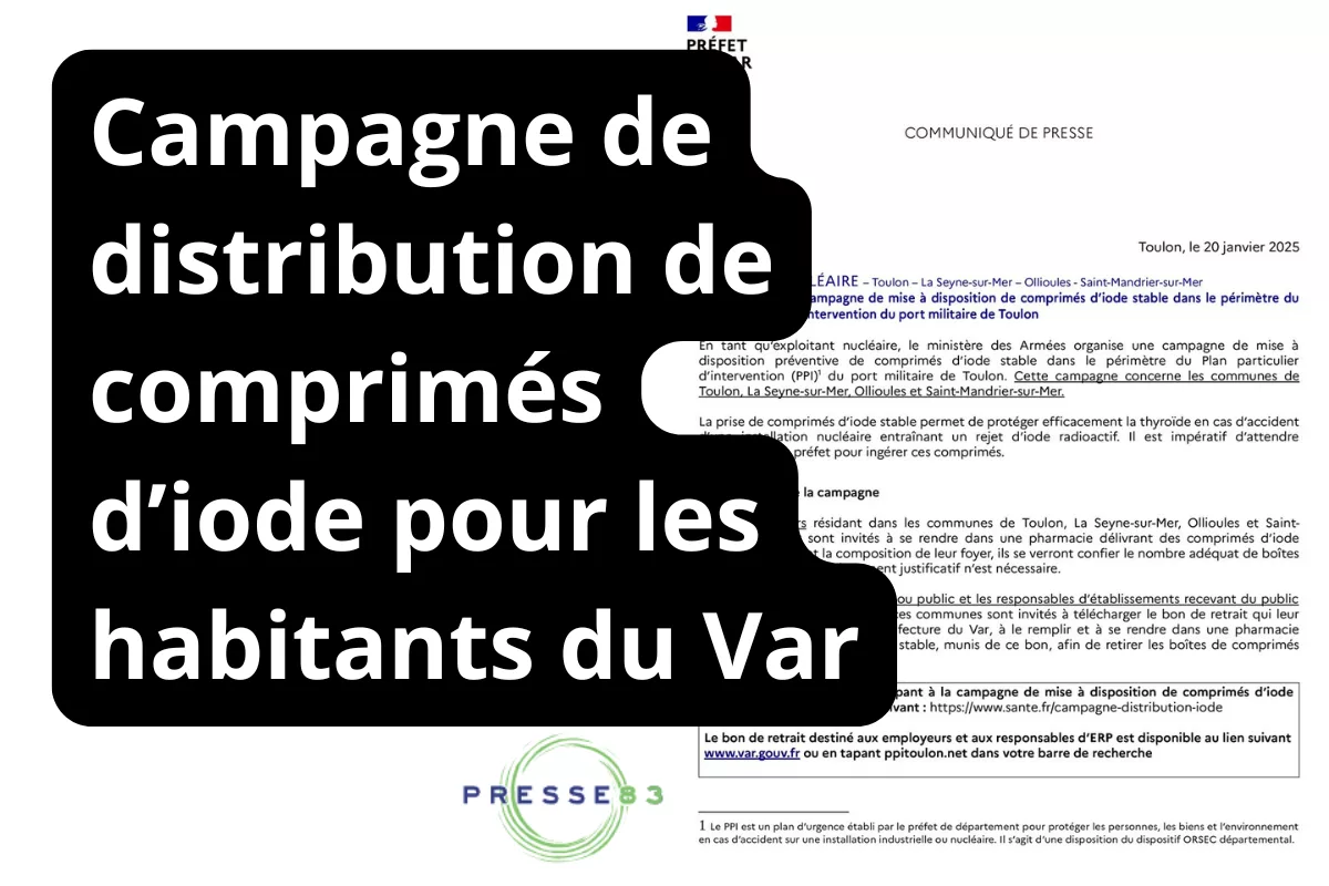 Les habitants de Toulon et ses environs invités à récupérer des comprimés d’iode en pharmacie.