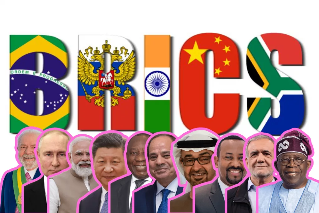 Photo des dirigeants du BRICS accueillant le Nigeria comme partenaire.