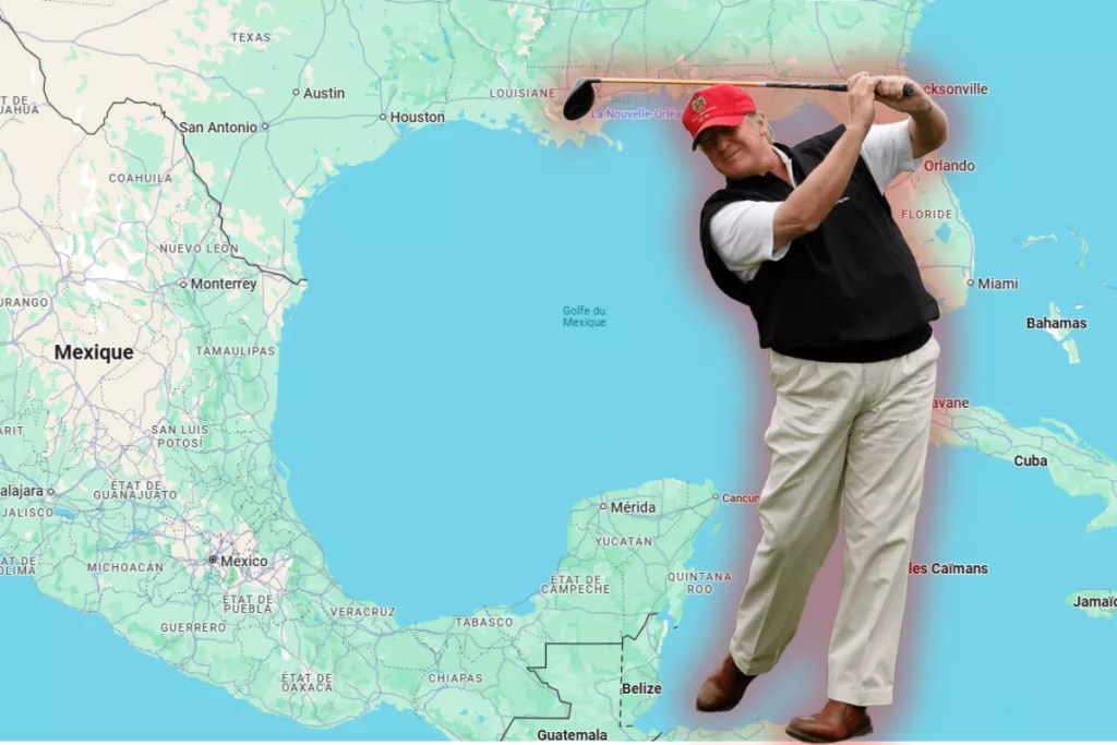 Le golfe du Mexique, renommé par décret présidentiel.