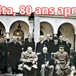 Churchill, Roosevelt et Staline réunis à Yalta en février 1945.