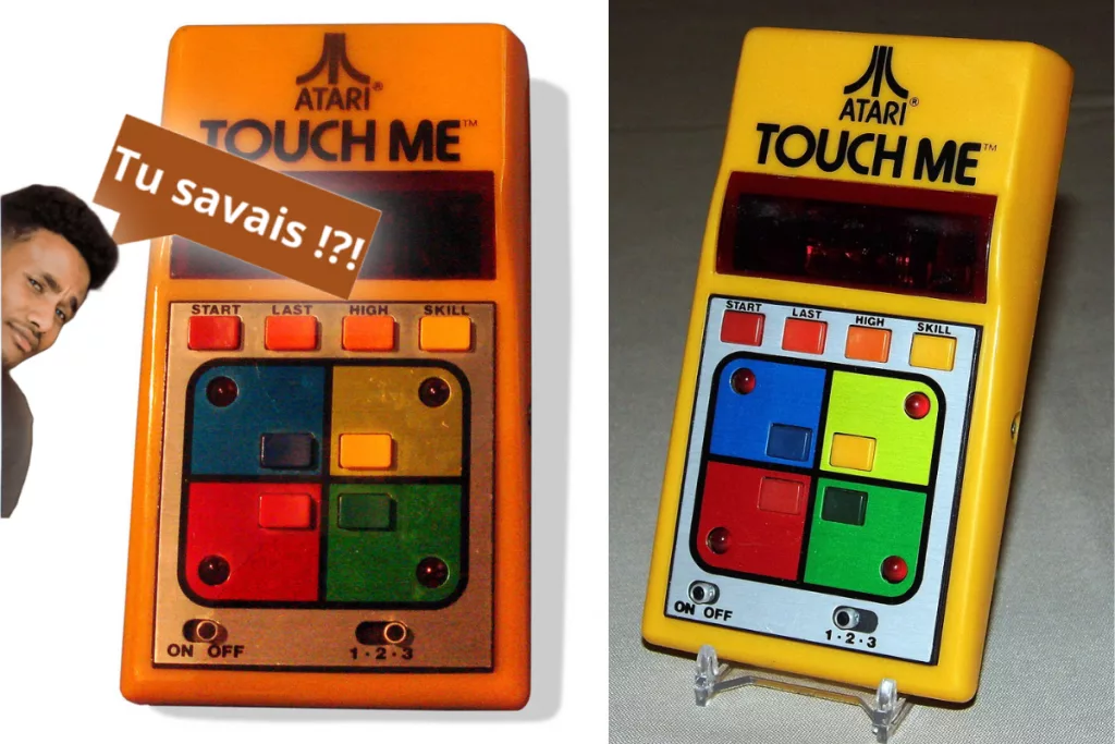 Jeu "Touch Me" d'Atari : Le célèbre jeu d'arcade "Touch Me" d'Atari.