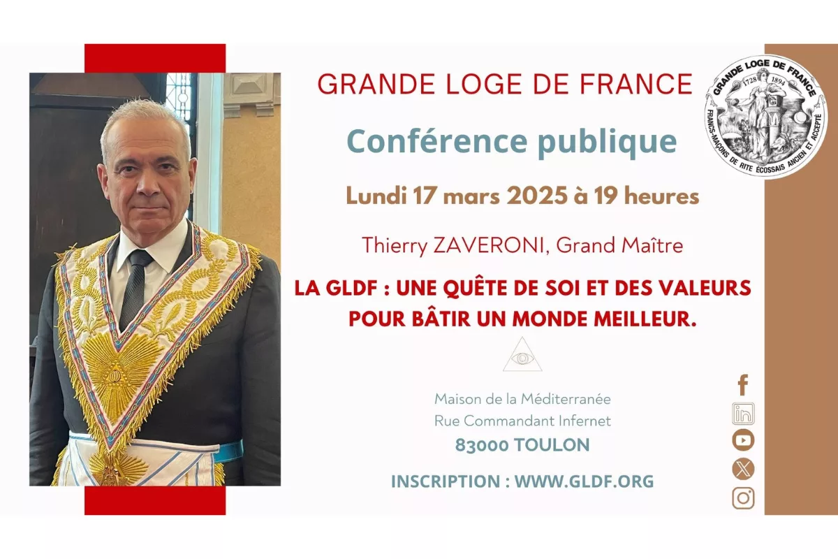 La Maison de la Méditerranée accueille une conférence sur la franc-maçonnerie.