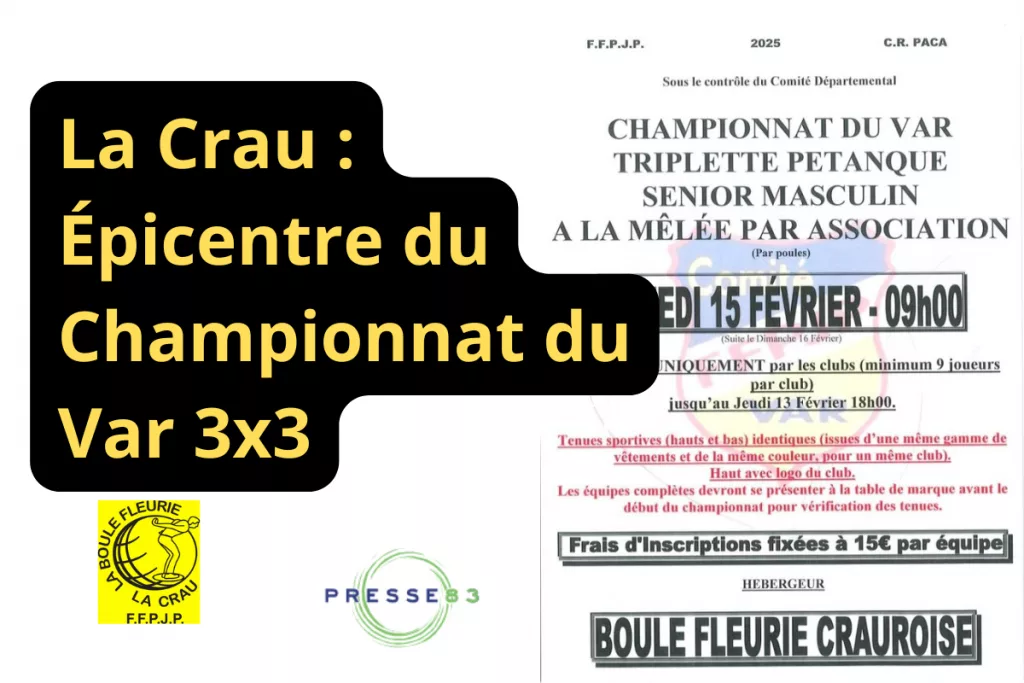 Pétanque : Suivez le Championnat du Var 3x3 masculin en direct.