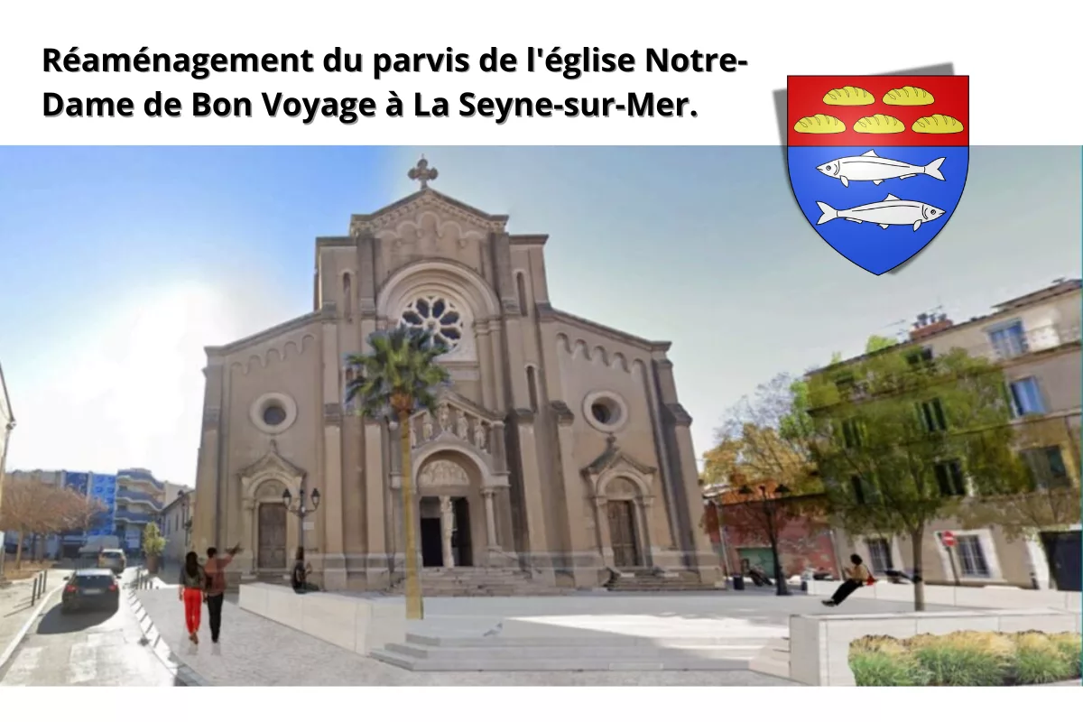 Réaménagement du parvis de l'église Notre-Dame de Bon Voyage à La Seyne-sur-Mer.