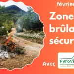 Zone de brûlage sécurisée avec un cercle de 12 mètres de diamètre.