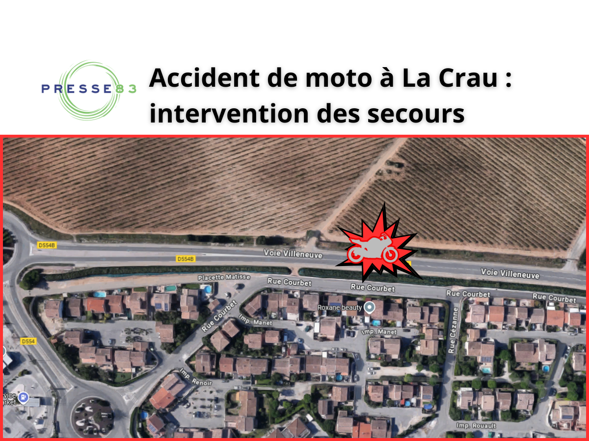 Accident de moto à La Crau : intervention des secours