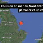 Incendie spectaculaire après la collision en mer du Nord.