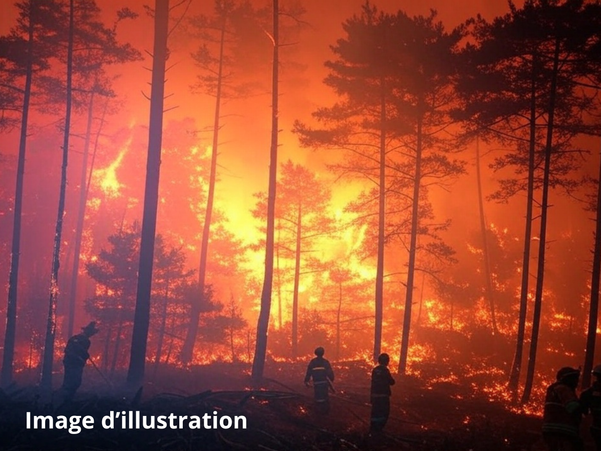 Pompiers luttant contre les incendies à Uiseong