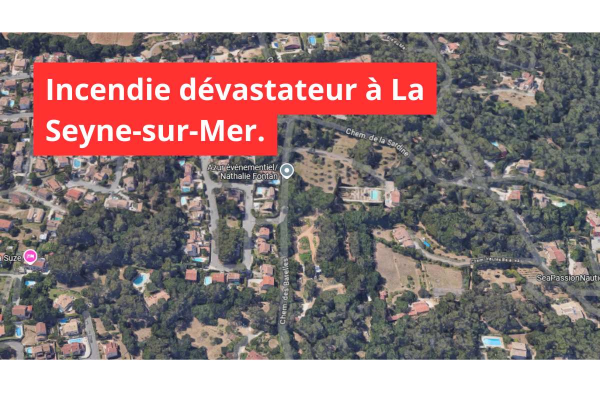 Entrepôt totalement détruit par le feu.