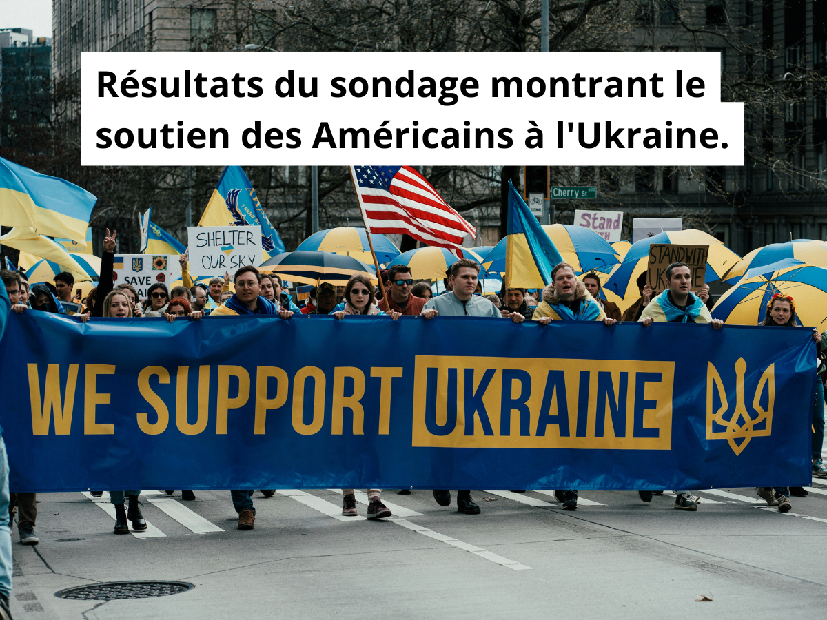 Manifestation pro-Ukraine : Citoyens américains manifestant leur soutien à l'Ukraine.