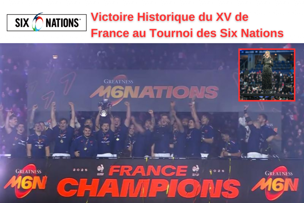 Le XV de France célèbre sa victoire au Tournoi des Six Nations 2025.