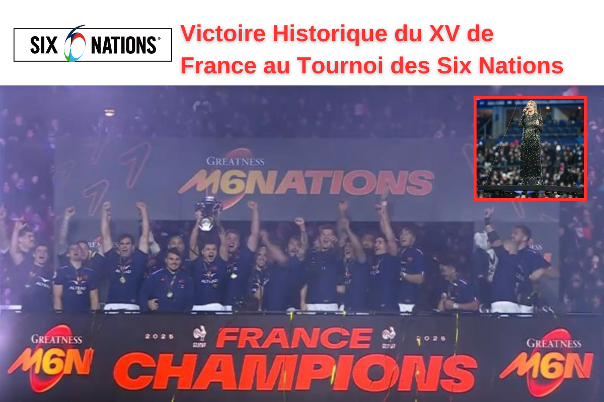Le XV de France célèbre sa victoire au Tournoi des Six Nations 2025.