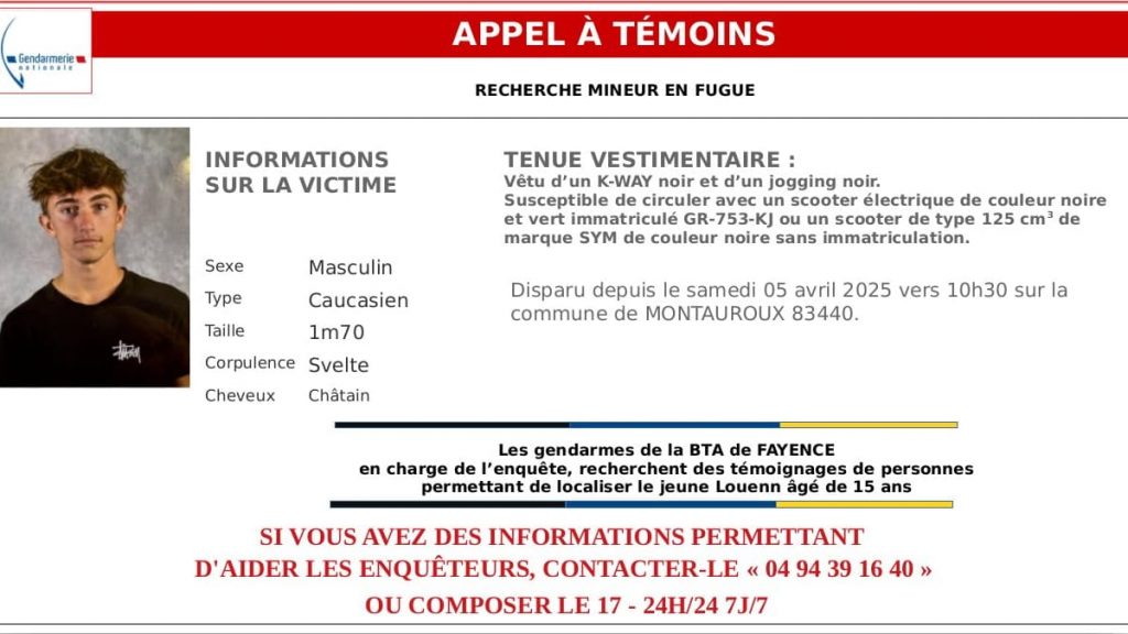 Adolescent disparu dans le Var : l’enquête sur Louenn franchit les frontières avec l'implication des autorités italiennes.