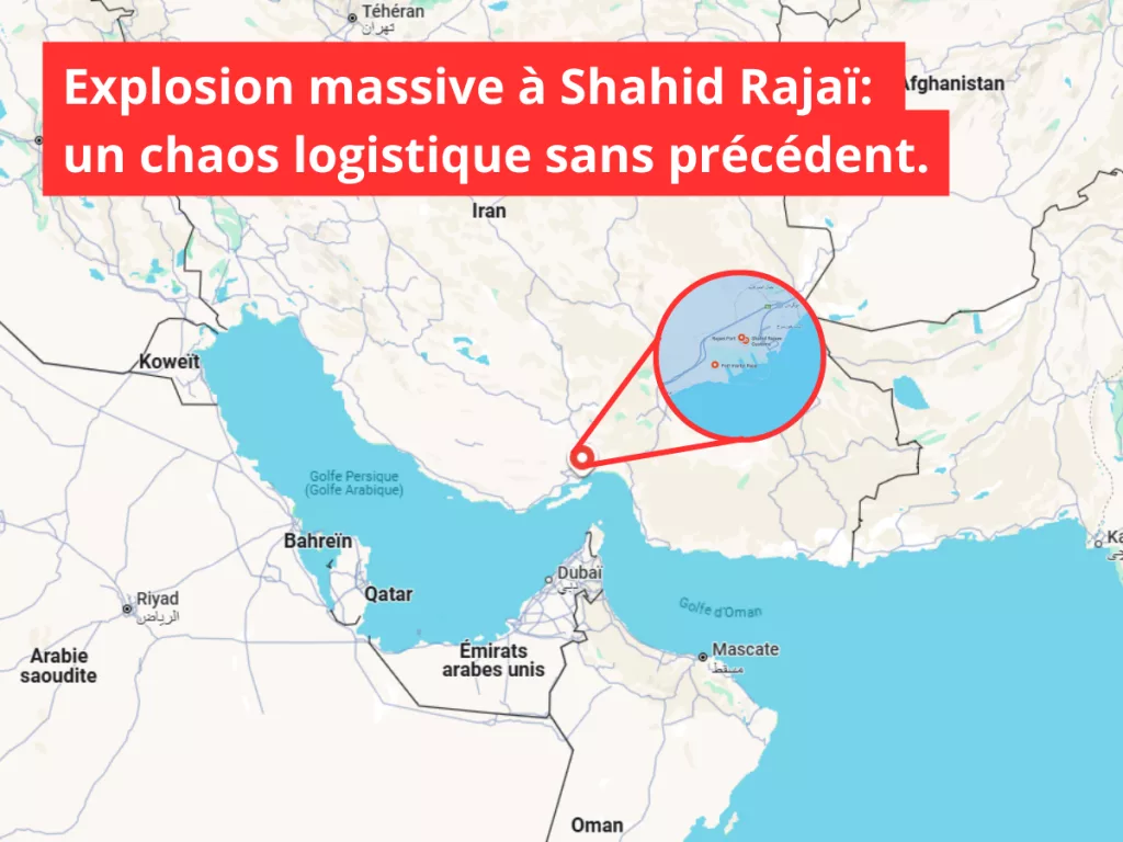 Conteneurs éventrés par la déflagration à Shahid Rajaï.