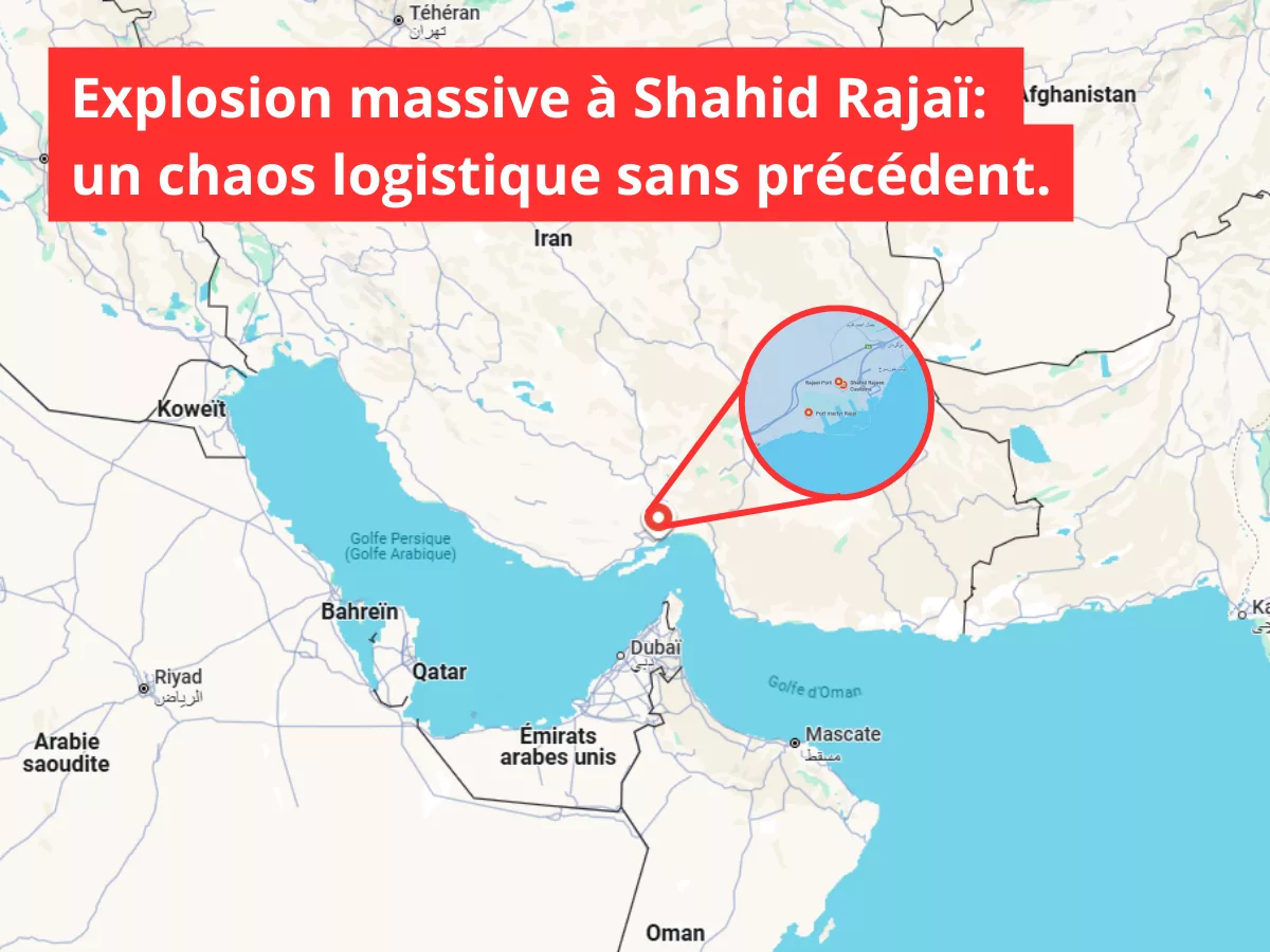 Conteneurs éventrés par la déflagration à Shahid Rajaï.
