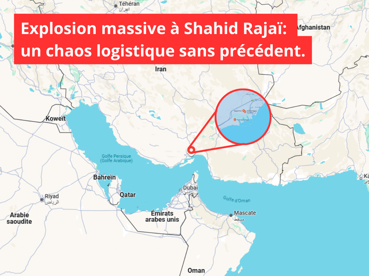 Conteneurs éventrés par la déflagration à Shahid Rajaï.