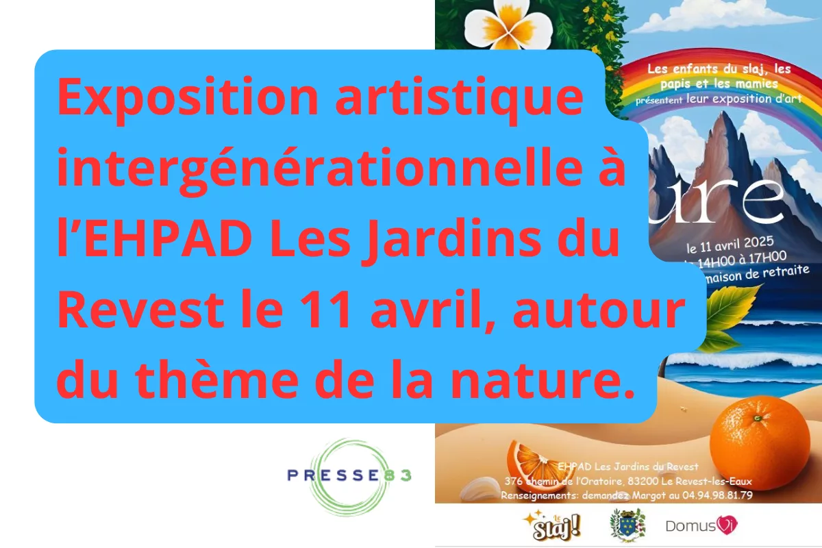 Enfant et résident créant ensemble une œuvre végétale