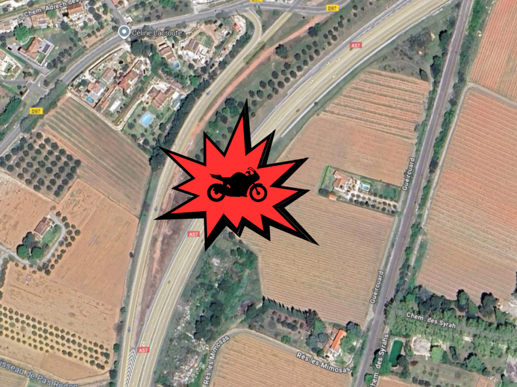 Accident de moto sur l'A57 : un homme blessé