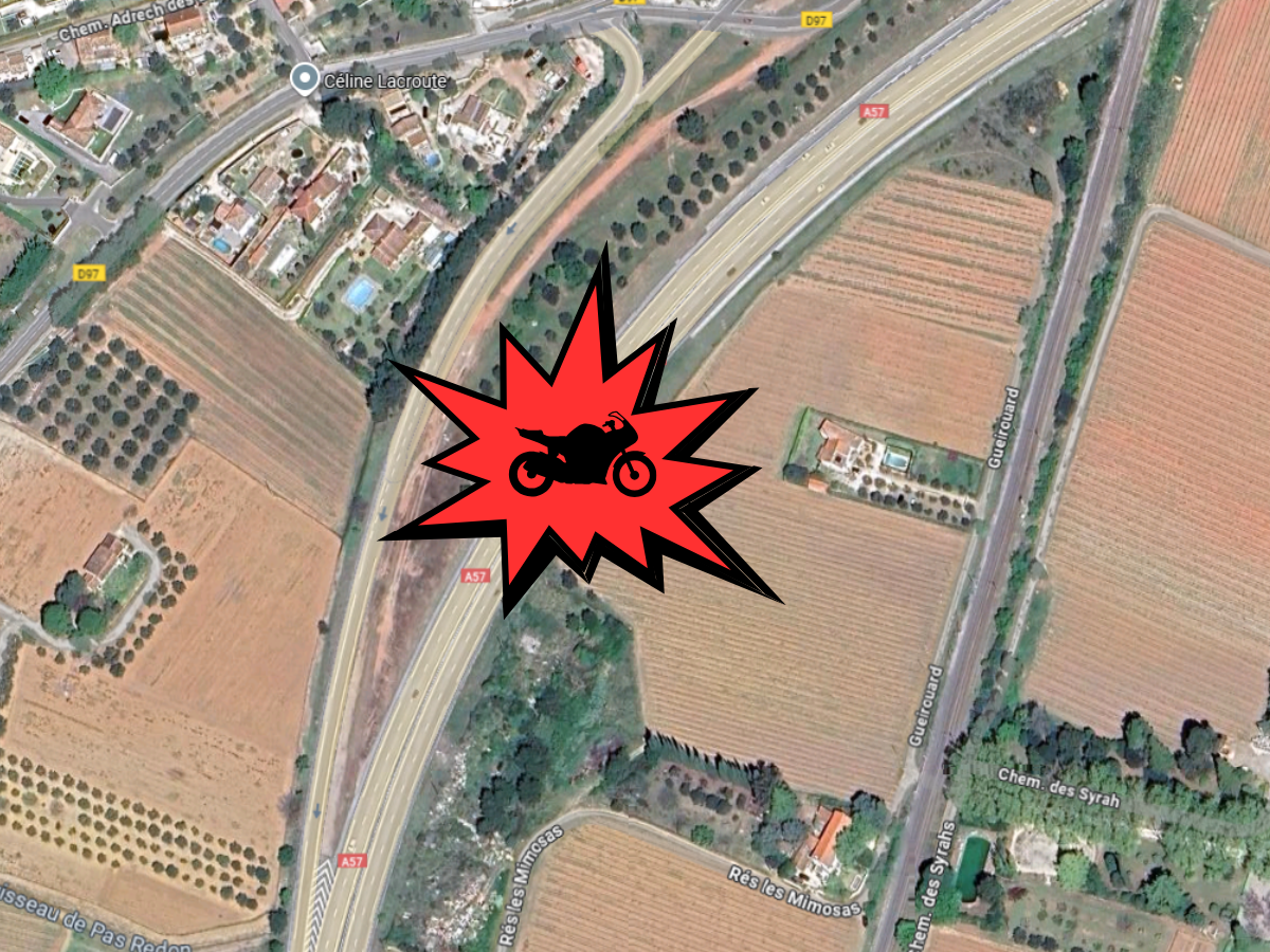 Accident de moto sur l'A57 : un homme blessé
