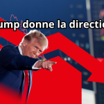 Graphique illustrant la dégringolade du CAC 40 après l’annonce de Trump