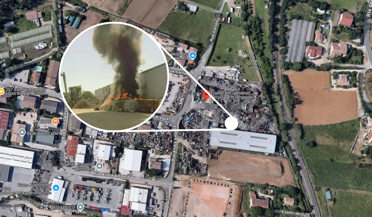 Panache de fumée à La Crau